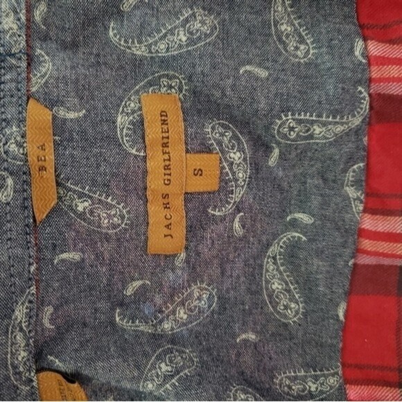 JACHS girlfriend bea lightweight plaid flannel top small - Picture 9 of 9